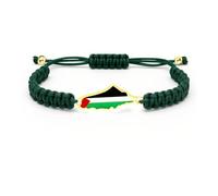 Oneress Bracciale con ciondolo mappa della Palestina, gioiello in corda impermeabile regolabile, regalo di compleanno o volontariato per amici musulmani YA5882