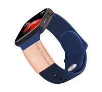 Oneress Bracciale da donna in acciaio inox con etichetta tipo 2 in oro rosa, piastrina con identificazione medica incisa, bracciale di allerta per identificazione medica, per la sicurezza sportiva