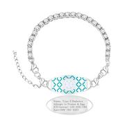 Oneress Bracciale ID Medico Personalizzato - Gioiello Salute Inciso Su Misura, Bracciale Medico Regolabile Per Donne YA6004-BaiLv-DIY