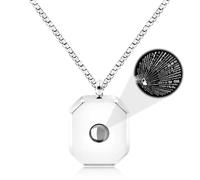 Oneress Collana Proiezione, Messaggio Nascosto Ti Amo In 100 Lingue, Regalo Romantico Alla Moda Per Moglie, Gioiello San Valentino YA5222 Bianco