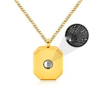 Oneress Collana Ti Amo Proiezione, Pendente Messaggio D’Amore Nascosto, Gioiello Romantico Per Lei, Con Scatola Regalo YA5222 Oro