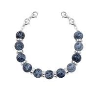 Oneress Gioielli alla moda con pietra occhio di gatto da 8 mm per donne, braccialetti regolabili con doppio artiglio a moschettone, gioielli alla moda - braccialetto medico di ricambio per donna