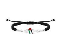 Oneress Gioiello Pace Solidarietà Resistenza Handmade Bracciale Perline Supporto Palestina Pace Mondiale Fede Libertà Regolabile YA6282-Black
