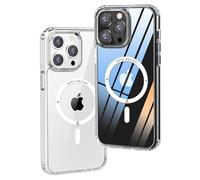 ONES Custodia per iPhone 13 Pro, custodia ibrida magnetica, compatibile con MagSafe, protezione standard militare, airbag antiurto, custodia in silicone anti-giallo, antigraffio, sottile, trasparente
