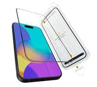 Ones iPhone15ProMax Pellicola protettiva dello schermo, Durezza 9H, Ultra Resistente, Vetro temperato infrangibile a copertura totale con kit di allineamento automatico, 1 Pezzo, Clear