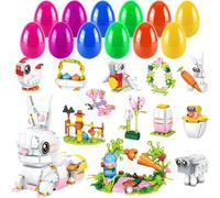 Oneser Kit da costruzione per uova di Pasqua, 12 pezzi, set di blocchi da costruzione 12 in 1, mattoni di Pasqua, riempitivi per uova di Pasqua, riempitivi per cesti di Pasqua, decorazioni per