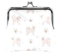OneSize, portamonete in pelle con chiusura a forma di cane samoiedo, adorabile cane samoiedo, Adorabile Cane Samoiedo, Taglia unica, Classico