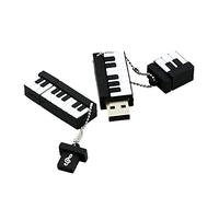 OneSquareCore 4GB Piano Shape USB 2.0 Flash Drive USB Stick USB Flash Disk Pen Drive U Disco USB Disco Flash Memory Thumb Drive Memory Stick con catena (Nero)