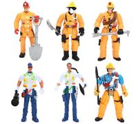 ONEST 6 action figure pompiere action figure vigili del fuoco 10,2 cm action figure con cappelli e accessori per decorazione festa