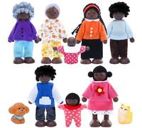 ONEST Set di 10 statuine in legno per casa delle bambole e famiglia, per casa delle bambole, per la casa delle bambole, accessori per far finta casa delle bambole