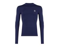 OneTeam Goal Dry Plus - Maglia a Maniche Lunghe con Collo Alto, Compressione Leggera, Asciugatura Rapida, Traspirante ed Elastica 4 Vie - Unisex, Blu Navy, Taglia XXL