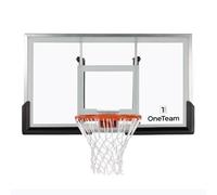 OneTeam Tavola da basket, dimensioni 122 x 82 cm, colore nero, con rete in nylon e cestino in acciaio da 45 cm, materiali di costruzione durevoli (10 x 80 cm, G)