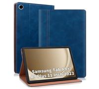 ONETHEFUL Cover per Samsung Galaxy Tab A9+/A9 Plus 2023 Custodia per Tablet in Pelle PU con Slot per Schede di Supporto, Flip Cover Samsung Galaxy Tab A9 Plus SM-X210/X215/X216 11 Pollici Blu