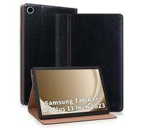 ONETHEFUL Cover per Samsung Galaxy Tab A9+/A9 Plus 2023 Custodia per Tablet in Pelle PU con Slot per Schede di Supporto, Flip Cover Samsung Galaxy Tab A9 Plus SM-X210/X215/X216 11 Pollici Nero