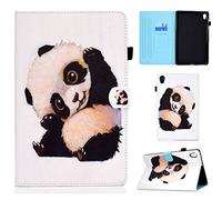 ONETHEFUL Custodia Libro Cover per Lenovo Tab M10 HD (2nd Gen)10.1" 2020 TB-X306X TB-X306F Tablet Custodie Protettiva Covers con Stand e PU Pelle - onda di panda
