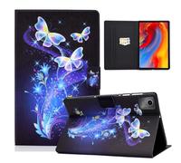 ONETHEFUL Custodia Libro Cover per Lenovo Tab M11 TB330 2024 11 pollici Tablet Custodie Protettiva Covers con Stand e PU Pelle - fiore farfalla