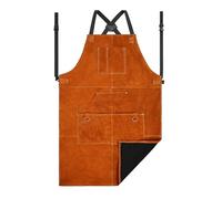 ONETIAN Grembiule da Saldatura in Pelle con Fodera Morbida - Resistente al Calore, Ignifugo, Grembiule Protettivo Robusto con Tasche Multiple