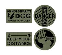 OneTigris 4 toppe per cani verde/nero, materiale riflettente Hi-Vis, taglio laser, adatte per imbracature per cani