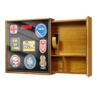 OneTigris Armi nascoste, mobili nascosti per pistole, cassaforte da parete, in legno, con scomparto nascosto e pannello in velcro per esporre le immagini (Sapelli)