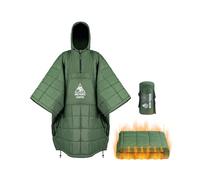 OneTigris Coperta da campeggio con isolamento Thinsulate 3M, coperta impermeabile calda, con grandi tasche, coperta con cappuccio portatile per attività all'aperto, escursionismo, viaggio