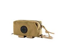 OneTigris Porta Sacchetti Cane, Tattiche Porta Sacchetti per Cacca di Cane con MOLLE Sistema, Dispenser di Rifiuti per Animali Domestici per Guinzaglio, Doppia cerniera, Con moschettone, Marrone