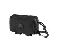 OneTigris Porta Sacchetti Cane, Tattiche Porta Sacchetti per Cacca di Cane con MOLLE Sistema, Dispenser di Rifiuti per Animali Domestici per Guinzaglio, Doppia cerniera, Con moschettone, Nero