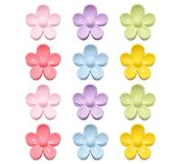 OneTreeTime 12 fermagli per capelli da donna a forma di fiore, lucidi, antiscivolo, graziosi, per capelli fini, resistenti (clip a polipo, cinque colori)