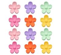 OneTreeTime 12 fermagli per capelli da donna a forma di fiore piccoli, lucidi, antiscivolo, graziosi, per capelli fini, forte tenuta (3,5 cm, piccolo fermaglio per capelli a forma di fiore (satinato)