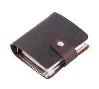 OneTreeTime Diario tascabile in vera pelle, formato A9, realizzato a mano, in pelle, mini agenda vintage, 120 pagine, fogli sfusi a 3 anelli con chiusura a bottone a pressione, piccolo taccuino