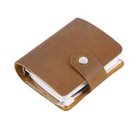 OneTreeTime Diario tascabile in vera pelle, formato A9, realizzato a mano, in pelle, mini agenda vintage, 120 pagine, fogli sfusi a 3 anelli con chiusura a bottone a pressione, piccolo taccuino