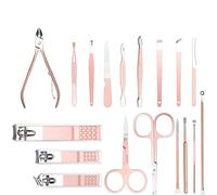 OneTreeTime Tagliaunghie, set da 18 pezzi for manicure e pedicure, forbici for unghie e cuticole for uomo e donna, kit for la cura delle unghie in acciaio inossidabile con custodia in pelle for viaggi