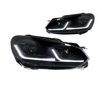 ONETREND Faro Anteriore Per VW Per Golf 6 R20 MK6 2009-2012 Fari Anteriori A LED Luci Diurne Doppio Proiettore Accessori Per Auto Modificati Gruppo Fari Anteriori(Xenon RHD,Black Set)