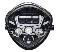 ONETREND Motociclo Faro Per Kawasaki Per Suzuki - Faro Anteriore Universale Per Moto A LED Da 50 W Con Staffa Di Fissaggio E Fascio Luminoso DRL H/L Gruppo Faro Moto Fari(1x Black)