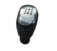 ONETREND Pomello Cambio Per Clio Mk4 IV 2012-2019 5/6 Velocità Pomello Leva Cambio Manuale Testa Bastone Maniglia Cambiamento Auto Interni Sostituire(Chrome 6 Speed)