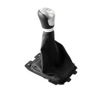 OneTrend Pomello Cambio Per Ford Per Ecosport 2013-2018 Pomello Del Cambio Manuale Per Auto Con Ghetta In Pelle Nera(6 Speed Silver)