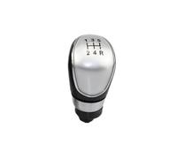 OneTrend Pomello Cambio Per Ford Per Fiesta MK7 2008-2013 Per Focus MK2/FL 5/6 Velocità Pomello Cambio Auto Pallamano Leva Manuale(5 Speed Silver)