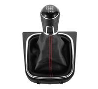 ONETREND Pomello Cambio Per VW Per Golf 5 6 Jetta V VI/Leva Del Pomello Cambio Velocità E Cuffia Di Avvio Set In Pelle Nera(6 Speed)