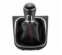 ONETREND Pomello Cambio Per VW Per Golf 5 6 Jetta V VI/Leva Del Pomello Cambio Velocità E Cuffia Di Avvio Set In Pelle Nera(5 Speed)