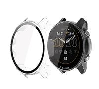 Onetuo - Custodia rigida per Garmin Forerunner 955, con pellicola proteggi schermo in vetro temperato, compatibile con Garmin Forerunner 955 GPS Running Smartwatch (trasparente)