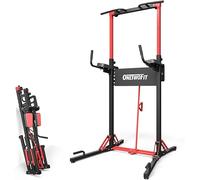 ONETWOFIT Barra pieghevole per trazioni autoportante, Power Tower Dip Station, regolabile in altezza, stazione elettrica multifunzionale per la casa