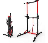 ONETWOFIT Power Tower pieghevole Dip Station Barra per trazioni, Regolabile in altezza Multifunzione stazione di potenza per la Palestra di casa Allenamento Ginnastica espandibile (BLACK-3)