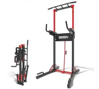 ONETWOFIT Power Tower pieghevole Dip Station Barra per trazioni, Regolabile in altezza Multifunzione stazione di potenza per la Palestra di casa Allenamento Ginnastica espandibile (BLACK-2)