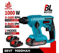 ONEVAN 1000W Martello Elettrico 8600IMP Multi-funzione Cordless Trapano a percussione Martello LED Strumento di Potere Per Makita 18V Batteria Spille Without Battery