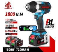 ONEVAN 1800N.M Torque Brushless Elettrico Avvitatore a percussione 1/2 pollici Cordless Cacciavite Strumento di Potere Per Makita 18V Batteria Spille