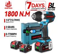 ONEVAN 1800N.M Torque Brushless Elettrico Impact Wrench 1/2 pollici Cordless Trapano Cacciavite Strumento di Potere Per Makita 18V Batteria Spille