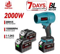ONEVAN 2000W 200M/S Brushless Elettrico Turbo Ventilatore Cordless Foglia Aria Soffiatori Neve Polvere Che Soffia Strumento di Potere Per Makita Batteria Spille