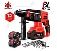ONEVAN 2000W Martello Elettrico Brushless 4 Funzioni Rotary Cordless Ricaricabile Trapano a percussione Strumento Per Makita 18V Batteria Spille