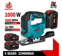 ONEVAN 26mm 3500RPM Seghetto alternativo elettrico senza spazzole 1000W Multi-Funzione 3 Velocità variabile Strumento per la lavorazione del legno Per Makita 18V Batteria pin