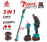 ONEVAN 3500W 2in1 Brushless High Branch Saw Motosega e cesoie da potatura Attrezzo da giardino con palo telescopico per batteria ONEVAN 18V