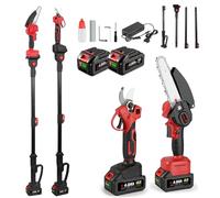 ONEVAN 4 in 1 potatore telescopico motosega con 2 batterie da 4,0 Ah